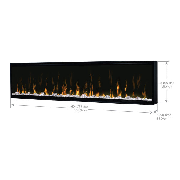 Dimplex 60" IgniteXL Linear Electric Fireplace - X-XLF60 - Dimensions