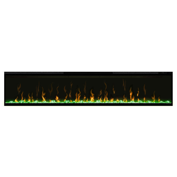 Dimplex 74" IgniteXL Linear Electric Fireplace - X-XLF74 - Front View With Green Reflected Light