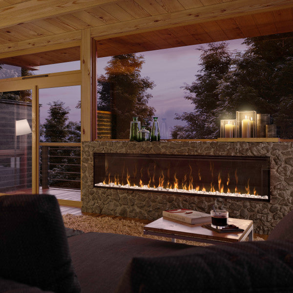 Dimplex 74" IgniteXL Linear Electric Fireplace - X-XLF74 - Stone Wall