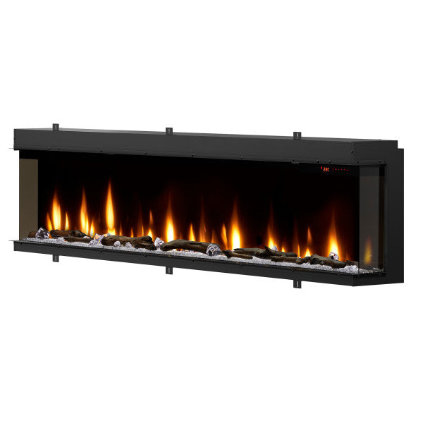 Dimplex IgniteXL Bold 100" Linear Electric Fireplace - X-XLF10017-XD - Left View With Orange Flame