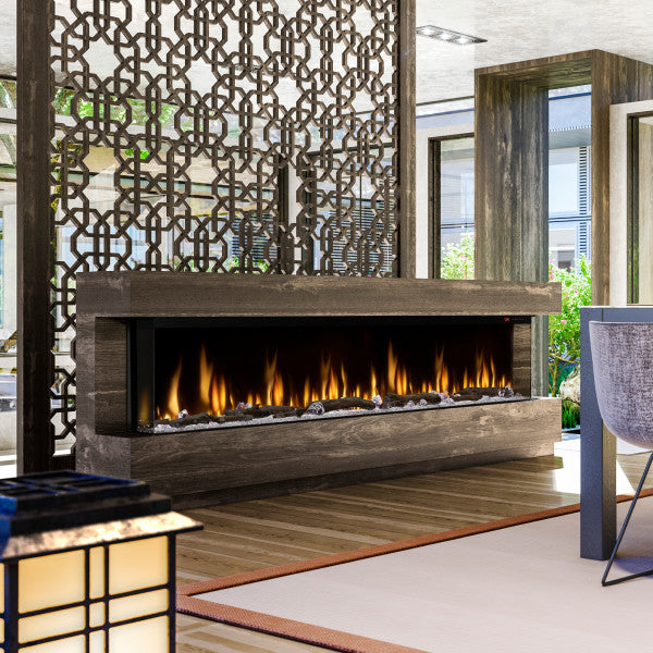 Dimplex IgniteXL Bold 100" Linear Electric Fireplace - X-XLF10017-XD - Partition Grill Design