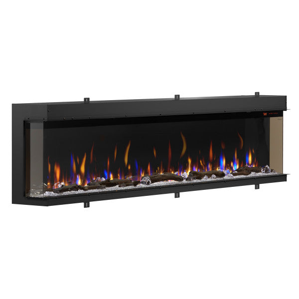 Dimplex IgniteXL Bold 100" Linear Electric Fireplace - X-XLF10017-XD - Right View With Orange and Blue Flames