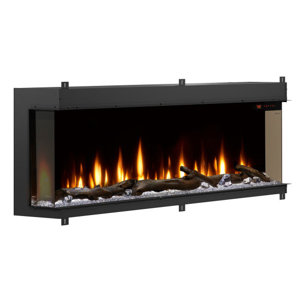 Dimplex IgniteXL Bold 74" Linear Electric Fireplace - X-XLF7417-XD - Right View with Orange Flame