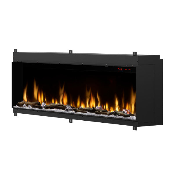 Dimplex IgniteXL Bold 74" Linear Electric Fireplace - X-XLF7417-XD - Side View With Orange Flame