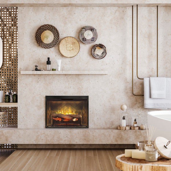 Dimplex Revillusion® 24" Built-In Firebox, Weathered Concrete -X-RBF24DLXWC- Living Room