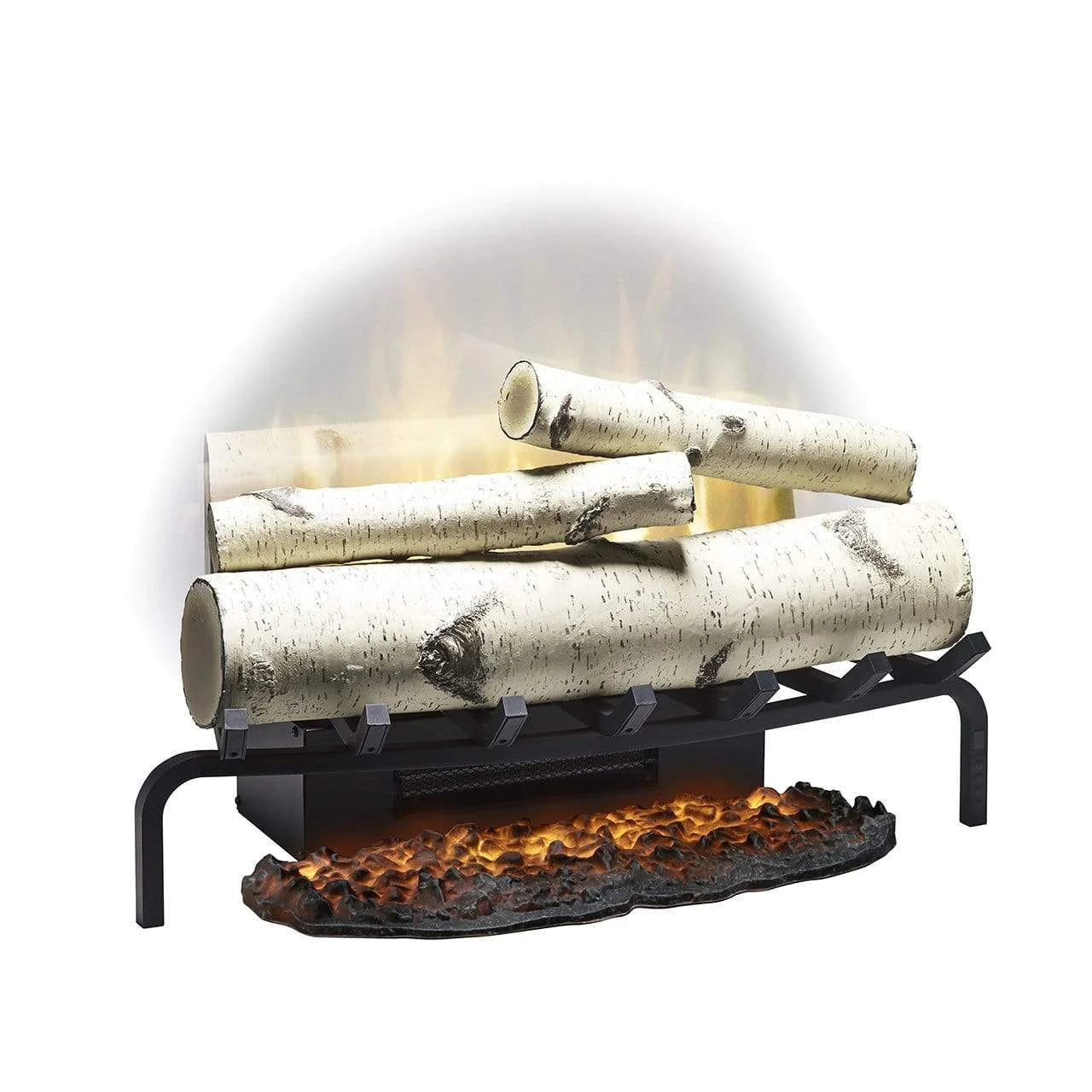 Dimplex Revillusion® 25" Plug-In Birch Log Set - Includes Ash Mat -X-RLG25BR- Right Facing With Ember Bed