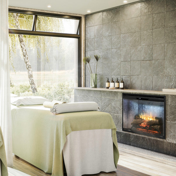 Dimplex Revillusion® 30" Built-In Firebox Weathered Concrete -X-RBF30WC- Massage Room
