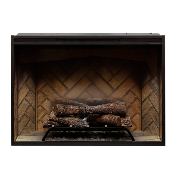 Dimplex Revillusion® 42" Built-In Firebox Herringbone -500002410- Front View With Logs