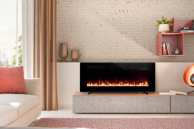 Dimplex Sierra 48" Wall-Mount/Tabletop Linear Electric Fireplace - X-SIL48 - Brick Wall