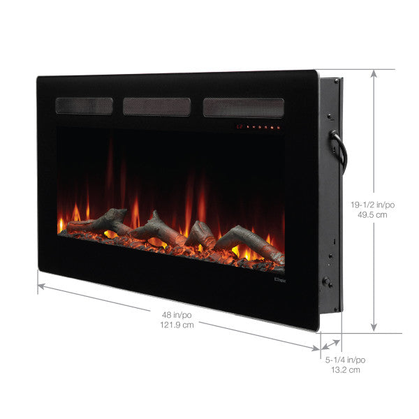 Dimplex Sierra 48" Wall-Mount/Tabletop Linear Electric Fireplace - X-SIL48 - Dimensions