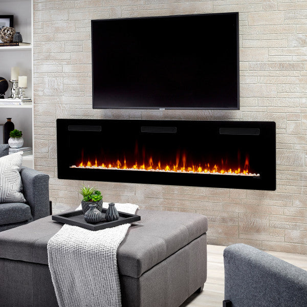 Dimplex Sierra 72" Wall-Mount/Tabletop Linear Electric Fireplace -X-SIL72- Brick Wall