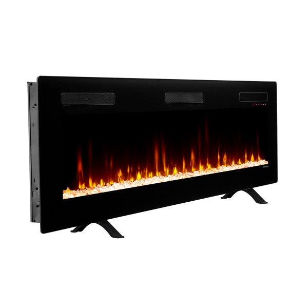 Dimplex Sierra 72" Wall-Mount/Tabletop Linear Electric Fireplace -X-SIL72- Right View With Glass Fuel Bed Table Top