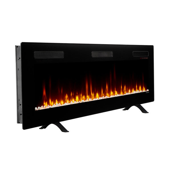 Dimplex Sierra 72" Wall-Mount/Tabletop Linear Electric Fireplace -X-SIL72- Right View With Rocks Fuel Bed Table Top