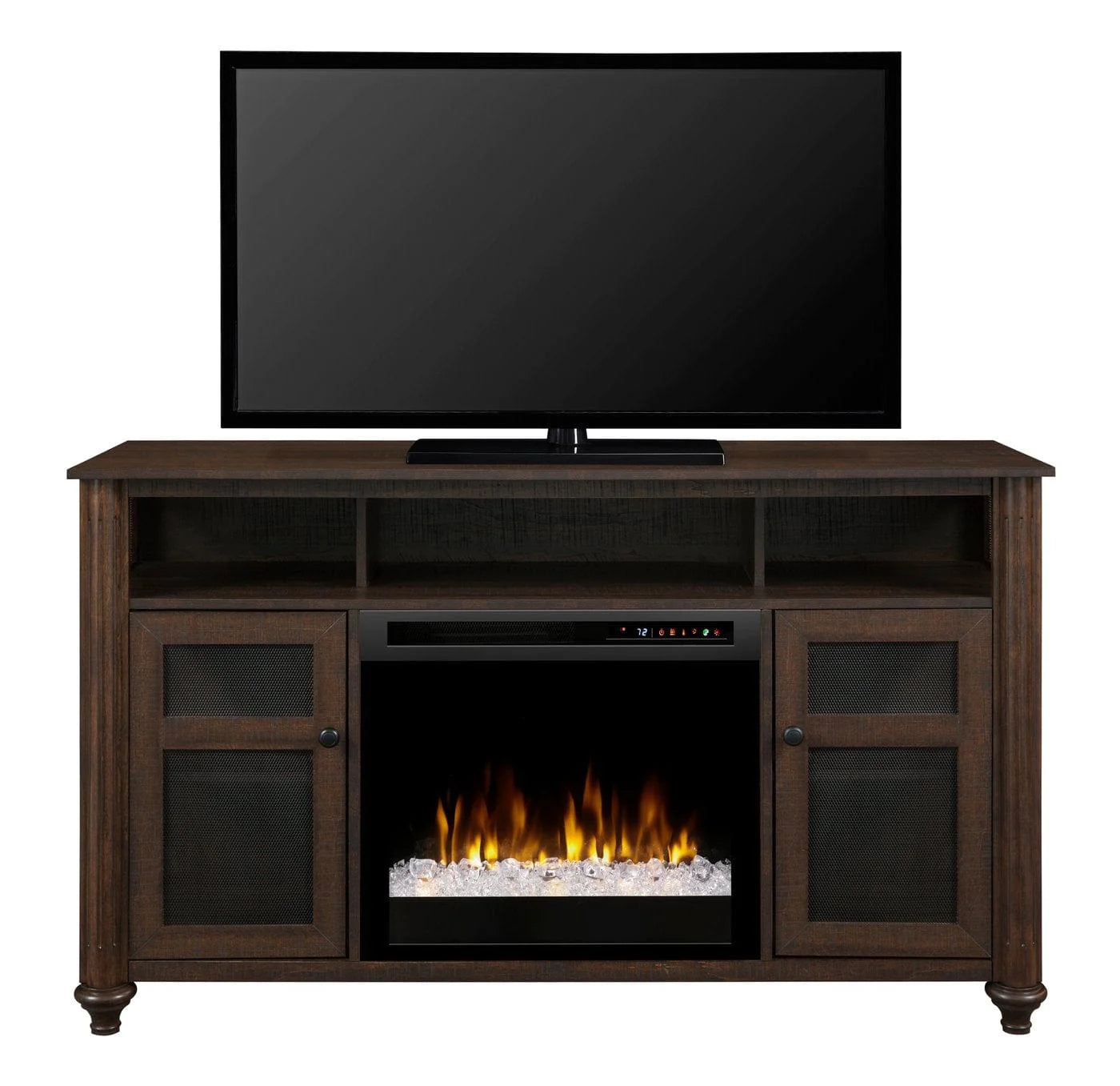 Dimplex Xavier 57 Inch Wide Media Console with 5118 BTU Electric Fireplace -X-GDS23L8-1904GB- Front View