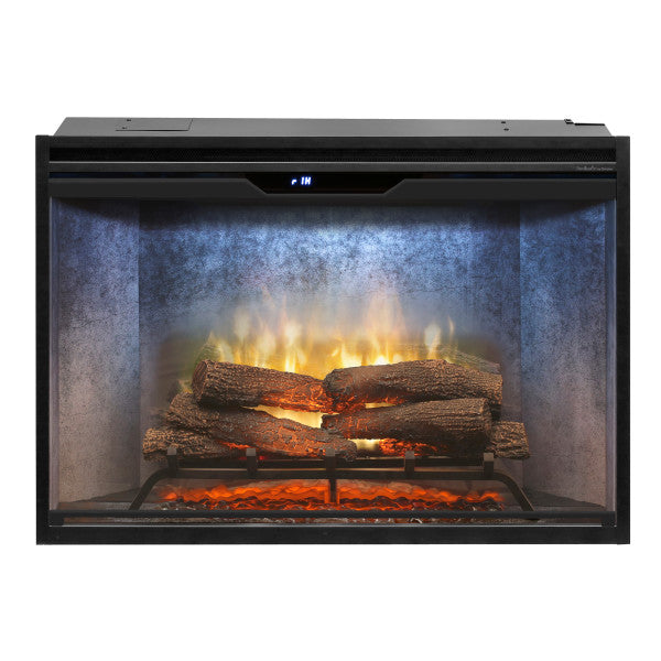 Dimplex Revillusion 36" Built-In Firebox Weathered Concrete with Front Glass and Plug Kit