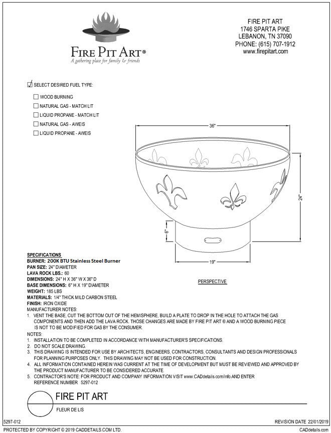 Fire Pit Art Fleur de lis Fire Pit