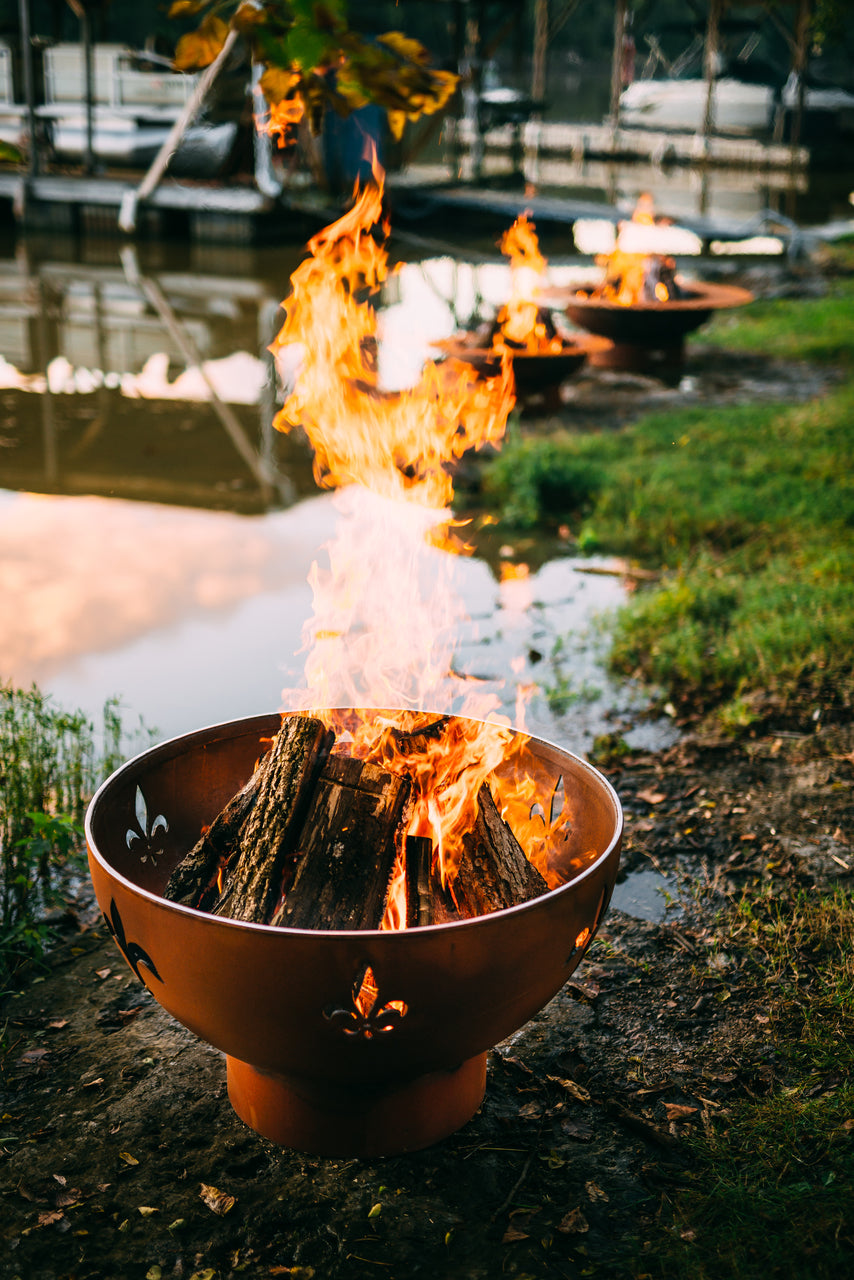 Fire Pit Art Fleur de lis Fire Pit