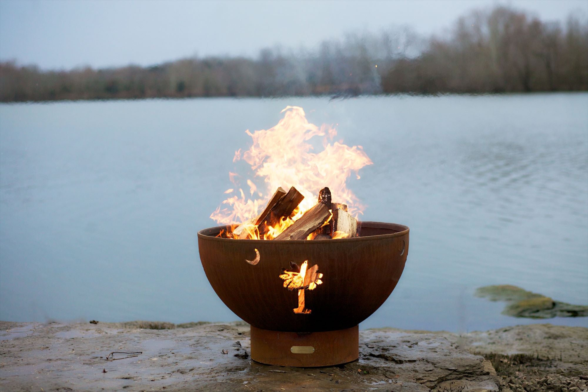 Fire Pit Art Tropical Moon Fire Pit