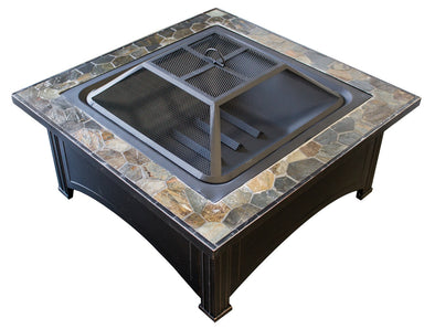 Hiland 36" Slate Top Wood Burning Firepit- FT-51133D- Main View