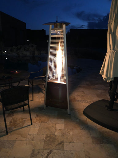 Hiland 71" Tall Quartz Compact Glass Tube Heater -Hammered Bronze- HLDS01-MGTHG- Lifestyle Outdoor
