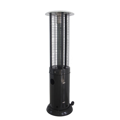 Hiland 77" Tall Round Commercial Glass Cylinder Patio Heater in Hammered Bronze with Clear Tube- HLDS01-GCH-BRZ- Main View