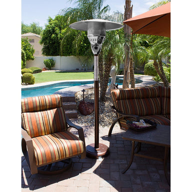 Hiland 85" Natural Gas Outdoor Patio Heater - Hammered Bronze-NG-HB-Lifestyle Pool