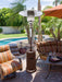 Hiland 87" Tall Outdoor Patio Heater with Metal Table - Hammered Bronze-HLDS01-CG-Lifestyle Pool