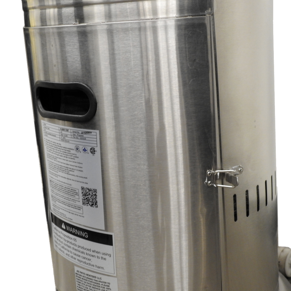 Hiland 87" Tall Outdoor Patio Heater with Metal Table - Stainless Steel - HLDS01-BS - Tank Case