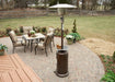 Hiland 87" Tall Outdoor Patio Heater with Table -HLDS01-CGT- Hammered Bronze- Lifestyle  Patio