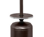 Hiland 87" Tall Outdoor Patio Heater with Table -HLDS01-CGT- Hammered Bronze- Middle Part Table