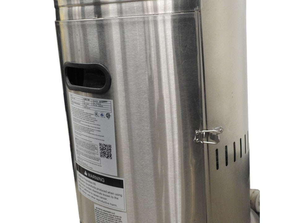 Hiland 87" Tall Outdoor Patio Heater with Table- Stainless Steel- HLDS01-BST- Case