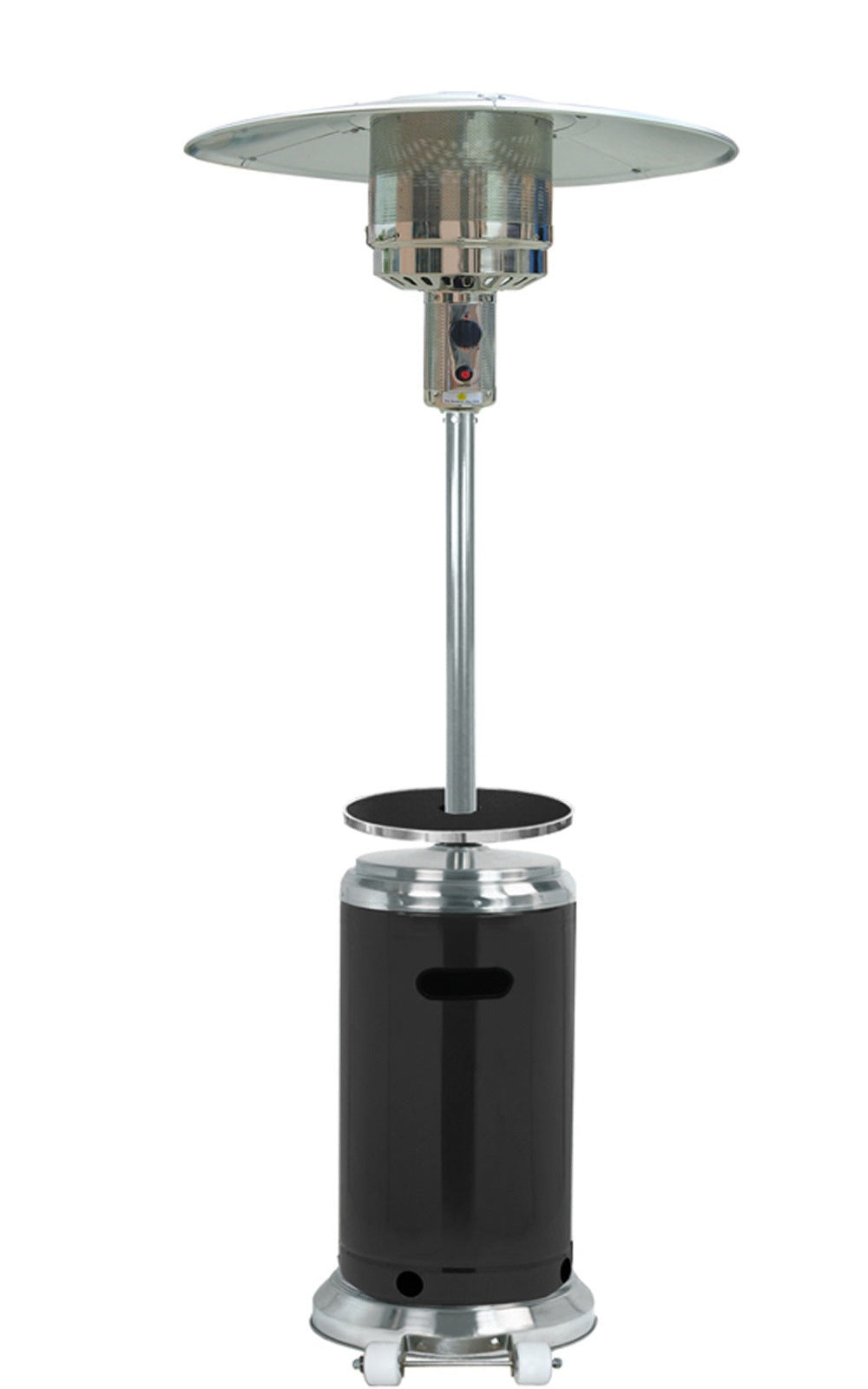 Hiland 87" Two Tone Outdoor Patio Heater with Table Black & Stainless Steel-HLDS01-SSBLT- Main View