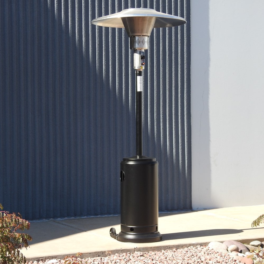 Hiland 90" Tall Commercial Patio Heater - Black- BURN-2400-BLK- Lifestyle Patio