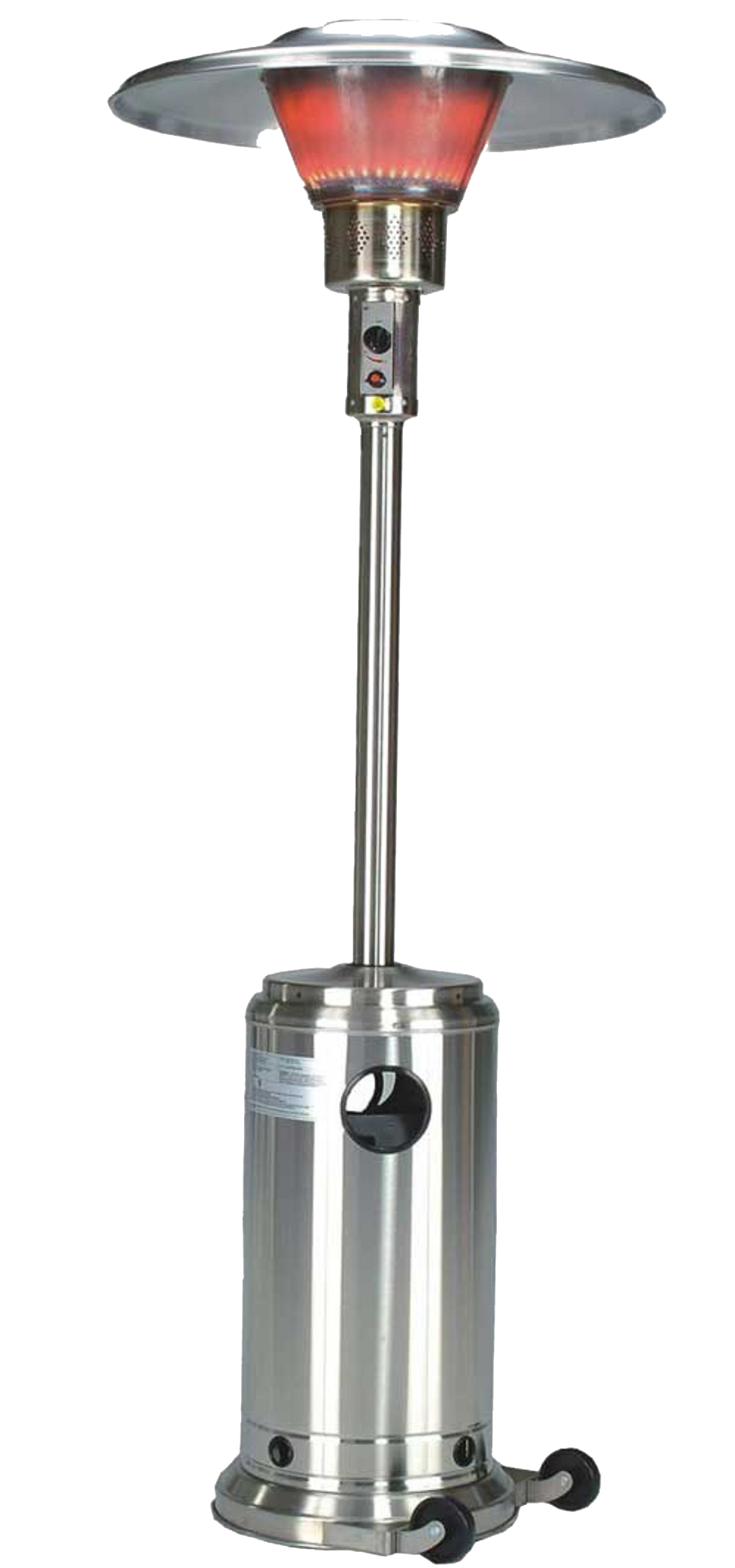 Hiland 90" Tall Commercial Patio Heater -Stainless Steel- BURN-2650-SS - Front View
