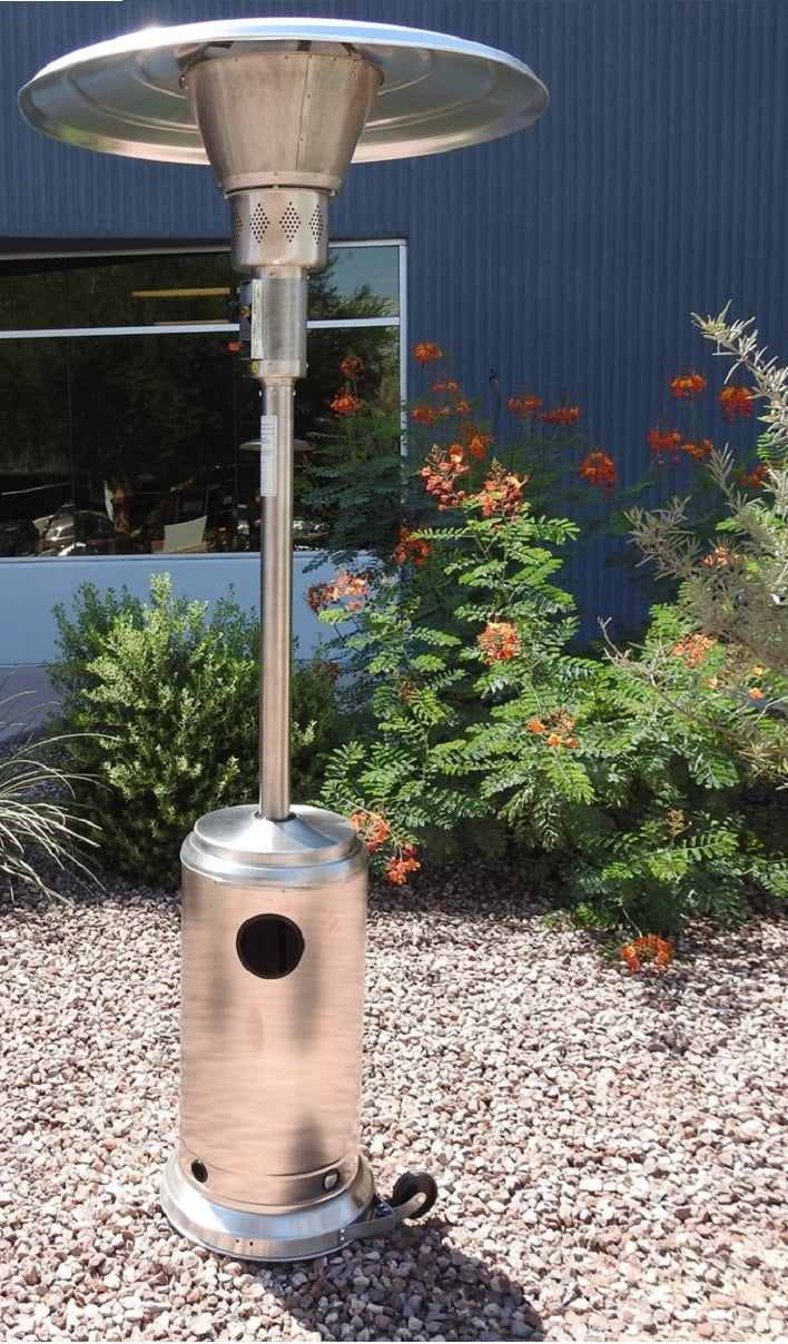 Hiland 90" Tall Commercial Patio Heater -Stainless Steel- BURN-2650-SS - Lifestyle Backyard