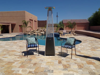 Hiland 91" Tall Quartz Residential Glass Tube Heater-Hammered Silver- HLDS01-GTCB- Lifestyle Swimming Pool