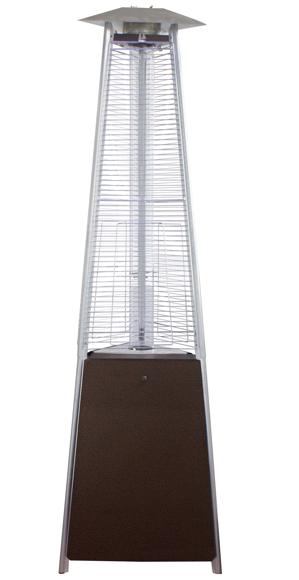 Hiland 94" Tall Commercial Natural Gas Triangle Glass Tube Heater-Hammered Bronze-NG-GT-BRZ- Main View