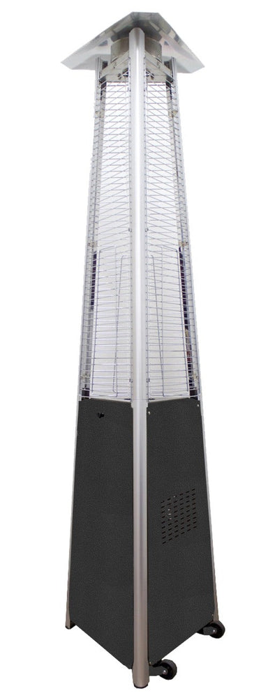 Hiland 94" Tall Commercial Triangle Glass Tube Heater -Hammered Silver- HLDS01-CGTCB- Main View