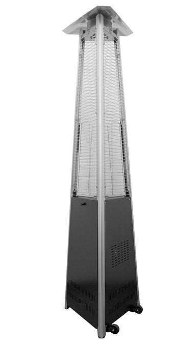 Hiland 94" Tall Commercial Triangle Glass Tube Heater-Matte Black-HLDS01-CGTPC-Main View