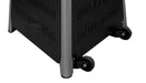 Hiland 94" Tall Commercial Triangle Glass Tube Heater-Matte Black-HLDS01-CGTPC- Wheel Kit