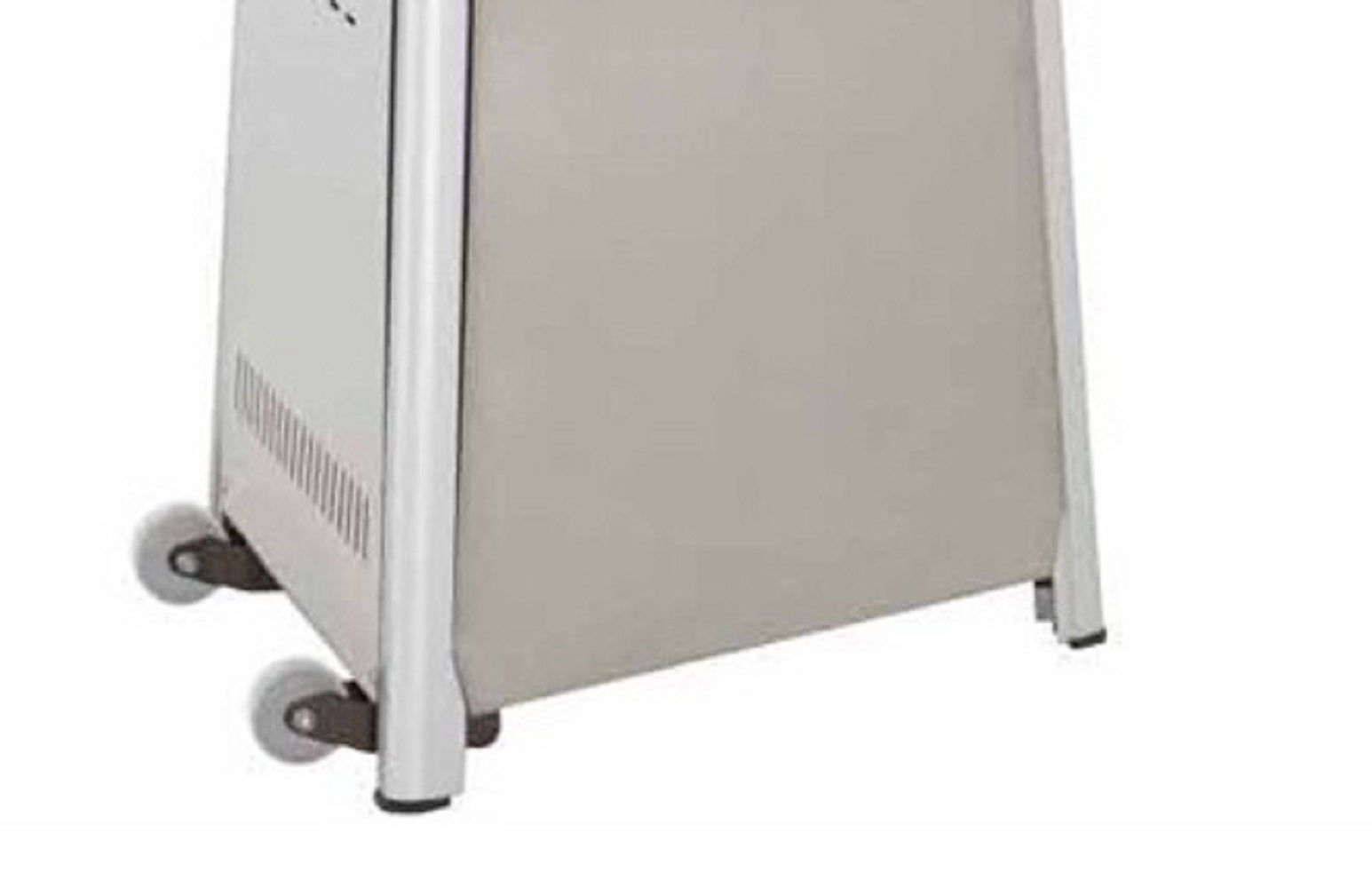 Hiland 94" Tall Commercial Triangle Glass Tube Heater -Stainless Steel-HLDS01-CGTSS-Wheel Kit