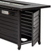Hiland Finish Aluminum Rectangular Fire Pit With Wind Screen- Black Mocha - AFP-RT-WS-Close Up Detail Side View