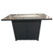 Hiland Fire Pit Rectangular Bar Height Granite Top with Wind Screen -Black- Main View