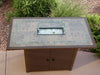 Hiland Fire Pit Rectangular Bar Height Granite Top with Wind Screen - Mocha Brown- AFP-BAR-SLT- Lifestyle Patio