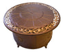 Hiland Firepit Circular Cast Aluminum with Lid- F-1201-FPT- Main View