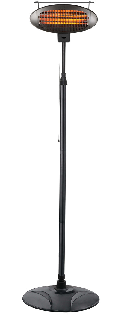 Hiland Freestanding Electric Heater in Black-HIL-1500DI- Main View