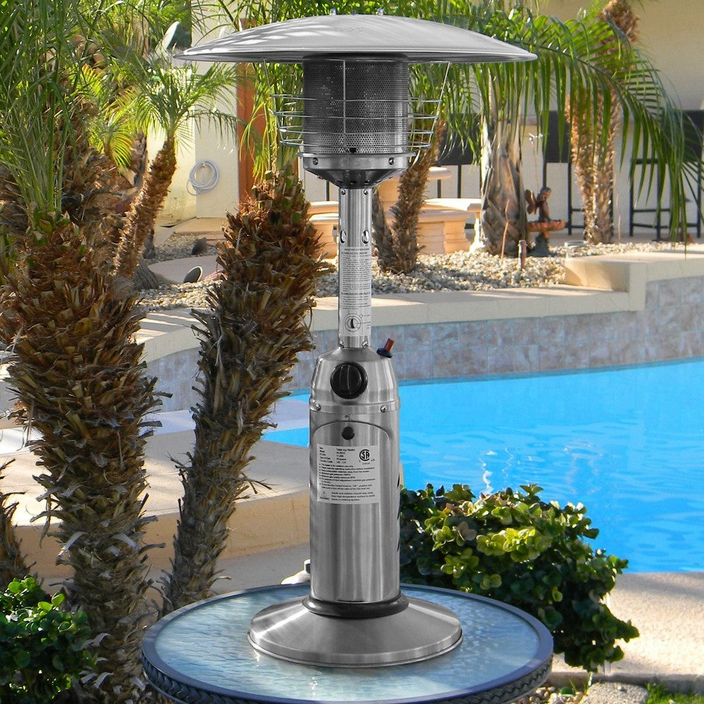 Hiland Outdoor Tabletop Patio Heater -Stainless Steel-HLDS032-B- Lifestyle Pool