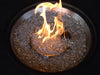 Hiland Round Fire Pit - Brushed Wood - FS-2017-FPT- Close Up Fire Glass
