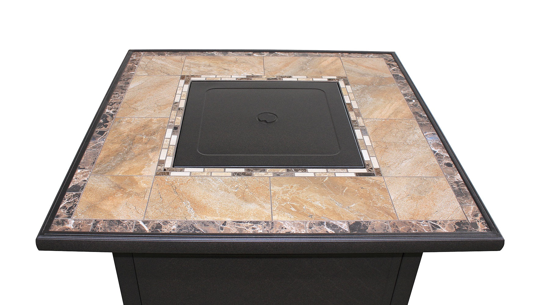 Hiland Square Tile Fire Pit -Bronze- GFT-51030A- Front View