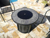 Hiland Wood Look Tile Top Fire Pit-AFP-FWT- Lifestyle Lid Close